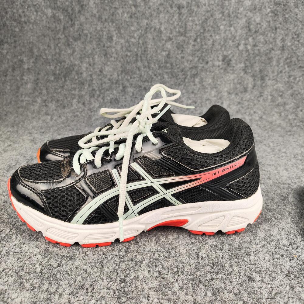 ASICS Gel-Contend 4 Shoes Kids Size 4 Black Mesh Running Sneakers C707N